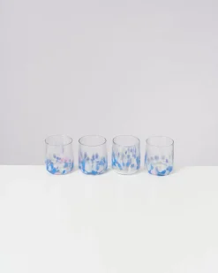 Alegria - Set of 4 glasses small big drops blue
