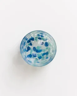 Alegria set of 6 glass large drops blue white