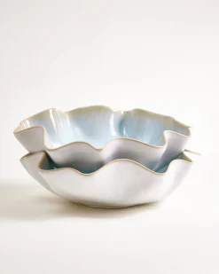 Areia - Large Serving bowl Shell azure