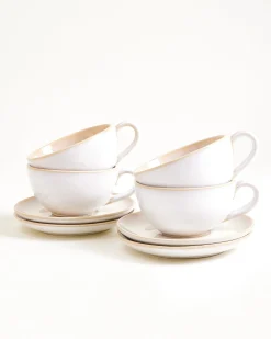 Areia 4-Piece Set Teacup & Large Saucer classic sand