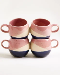 Bica - Large mug pink sand dark blue Set of 4