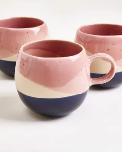 Bica - Large mug pink sand dark blue Set of 4