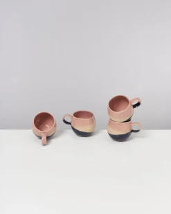 Bica - Set of 4 Mugs small pink navy cream