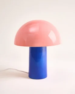 Cogumelo - Ceramic lamp pink blue