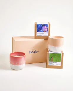 Coimbra - Gift set Scented candle apricot pink 3 pieces