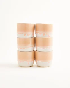 Coimbra - Set of 6 cups small apricot