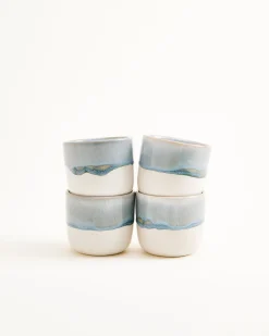 Coimbra - Set of 4 cups small greyblue