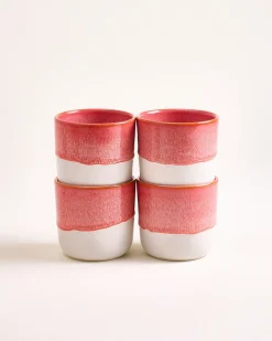 Coimbra - Set of 4 large Cups pink cream