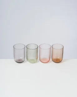Joia - Glas riffled pink opal