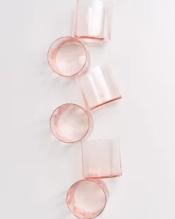 Joia - Set of 6 glasses flower pink opal