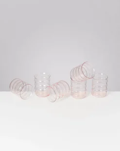 Joia - Set of 6 glasses large bubble pink opal