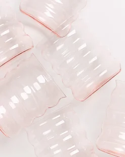 Joia - Set of 6 glasses large bubble pink opal