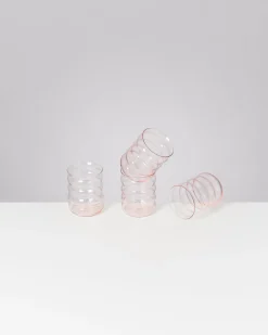 Joia - Set of 4 glasses large bubble pink opal