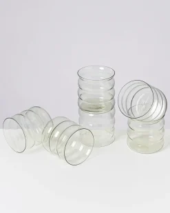 Joia - Set of 6 glass small bubble emerald