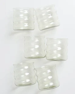 Joia - Set of 6 glass small bubble emerald