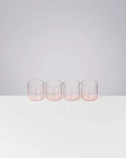 Joia - Set of 4 glass small pink opal