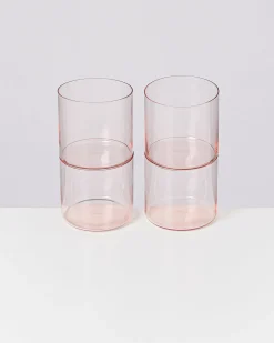 Joia - Set of 4 glass small pink opal