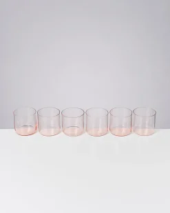 Joia - Set of 6 glass small pink opal