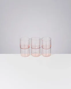 Joia - Set of 6 glass small pink opal