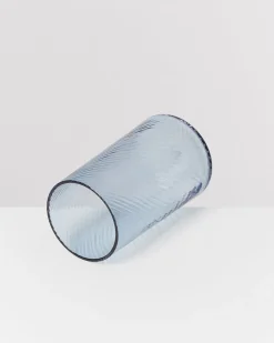 Leiria - Glass riffled blue