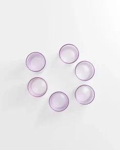 Leiria - Set of 6 glass riffled purple