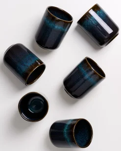 Melides - Set of 6 mugs large oceanblue