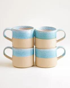 Nódoa - Large mug dipped light blue Set of 4