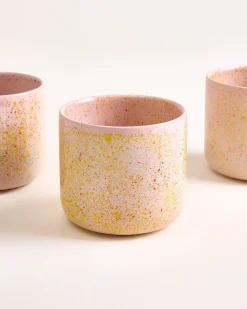 Nódoa - Set of 4 Cups large pink speckled