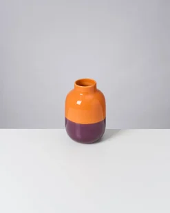 Nuno vase M orange darklilac