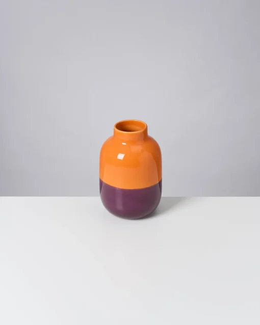 Nuno vase M orange darklilac