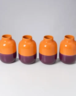 Nuno vase M orange darklilac