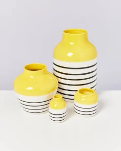 Nuno vase S - yellow black striped