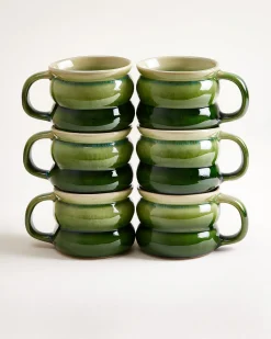 Ombra - Small mug Bubble green dark green Set of 6
