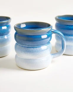 Ombra Tasse groß bubble dunkelblau hellblau 4er-Set