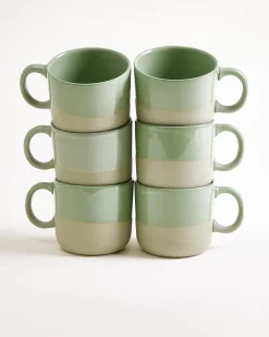Seda - Set of 6 Mugs small sage green