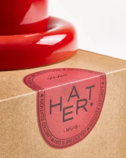 Seia Mug & Saucer, Heart, Red