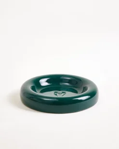 Seia mug with heart & saucer sand dark green