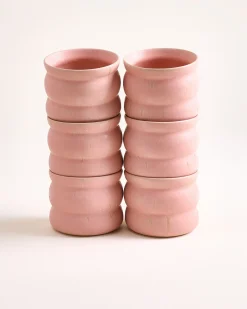 Sintra - Set of 6 cups small bubble rose