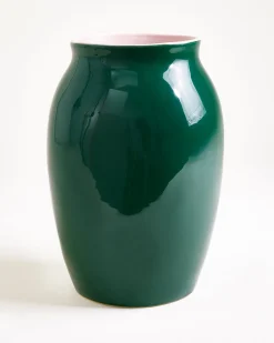 Sombra vase L dark green rose