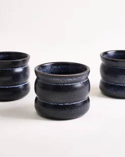 Turmalina - Set of 4 cups small bubble black