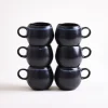 Turmalina - Set of 6 espresso mugs black
